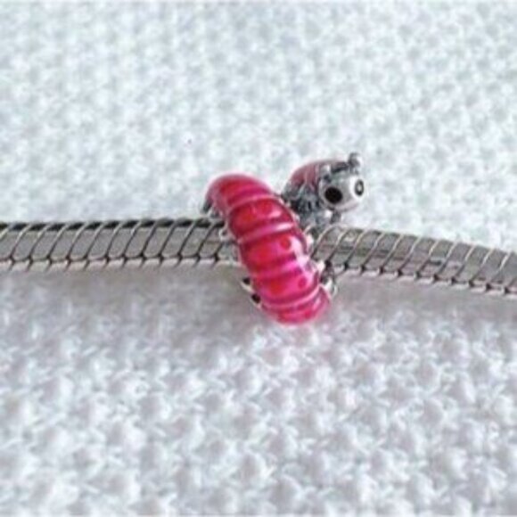 Cute Curled Caterpillar Charm, Charm Fits Pandora Bracelet - Picture 2 of 5